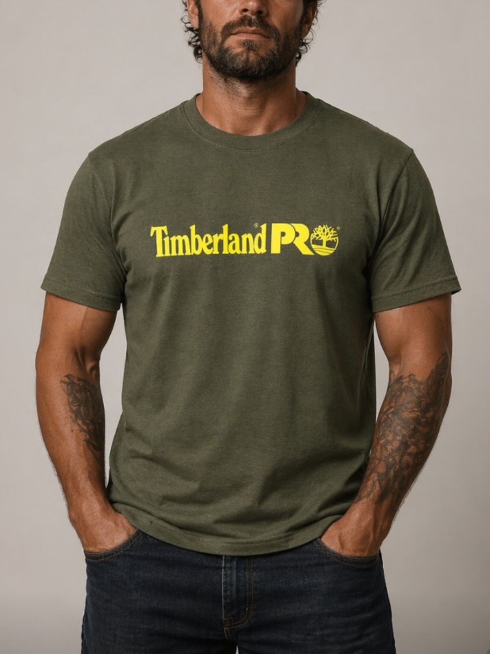 < Timberland Pro WickWork Olive Green Tee > - Picture 1 of 5